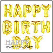 HAPPY BIRTHDAY金色